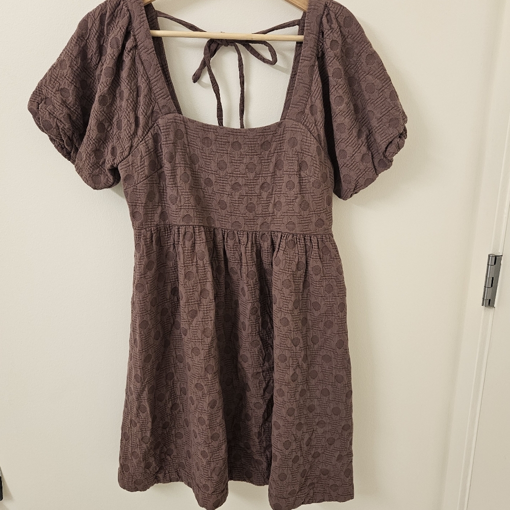 Madewell Howell Puff Sleeve Babydoll Dress Pink Size Small
